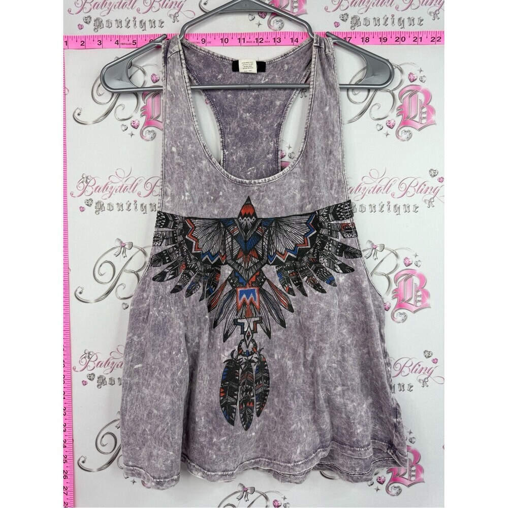 Deb tank Lavender Vintage-Wash Tribal Eagle Racerback Tank